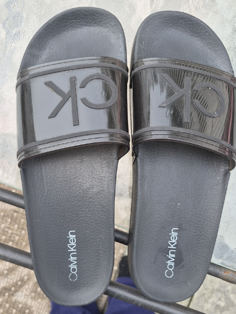 Calvin Klein Black Logo Slides